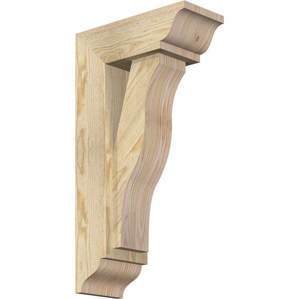 Ekena Millwork Funston Traditional Rough Sawn Bracket w/ Offset Brace, Douglas Fir, 6"W x 14"D x 26"H BKT0604X14X26FST01RDF - main